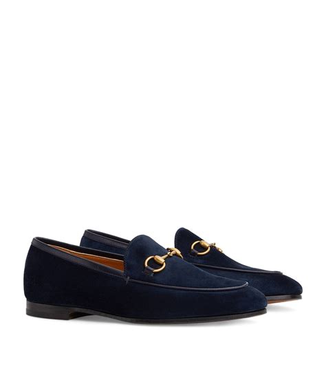 gucci blue suede loafers|Gucci Jordaan Suede Loafers .